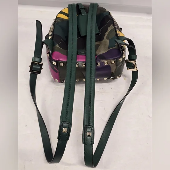 VALENTINO  Garavani Rockstud Leather Backpack Camouflage - Picture 5 of 16